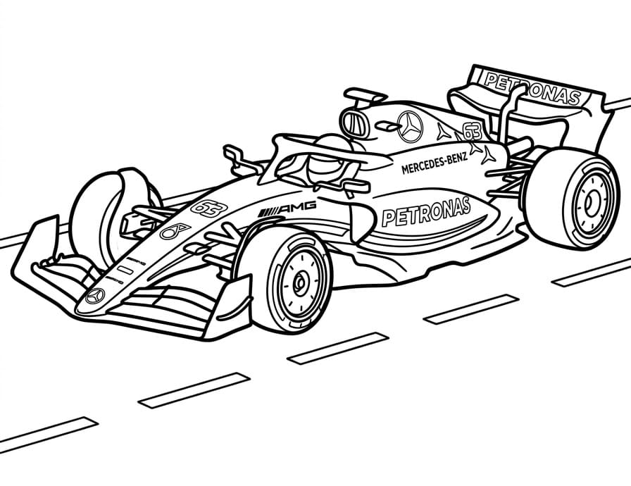 Målarbild Mercedes Formel 1