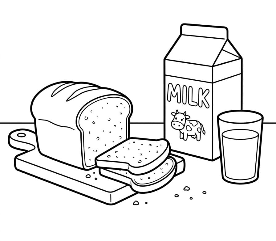 Målarbild Mjölk och bröd