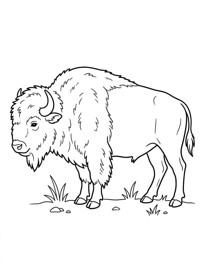 Målarbild Realistisk bison