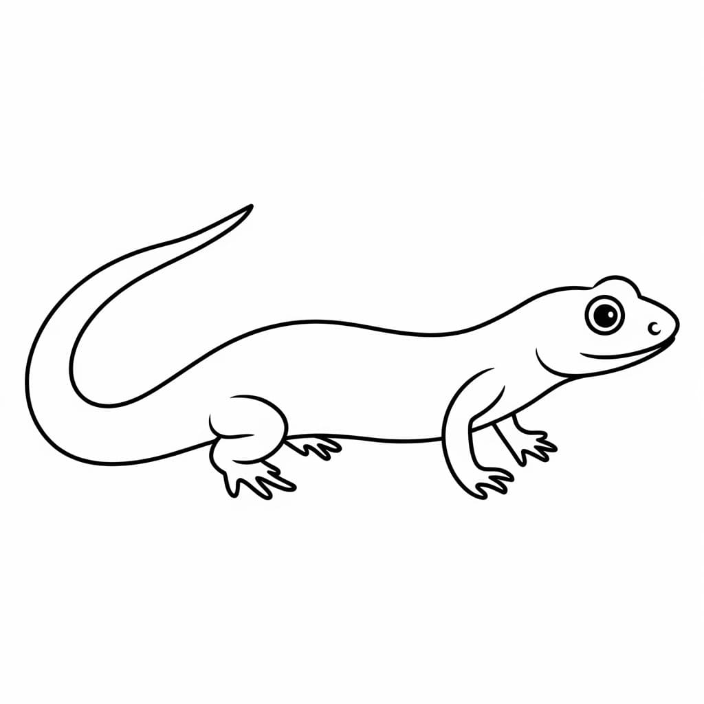 Målarbild Salamander på marken