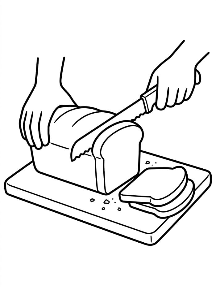 Målarbild Skära bröd