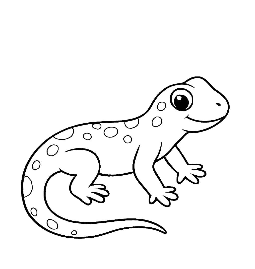 Målarbild Söt Salamander
