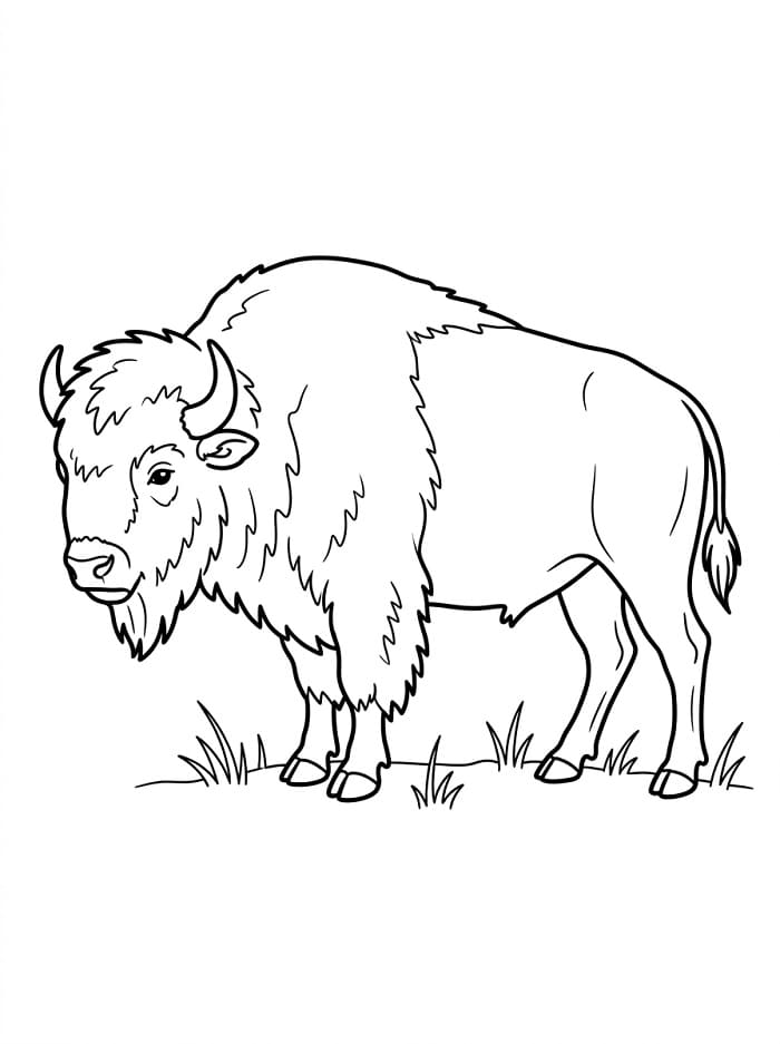 Målarbild Stor bison