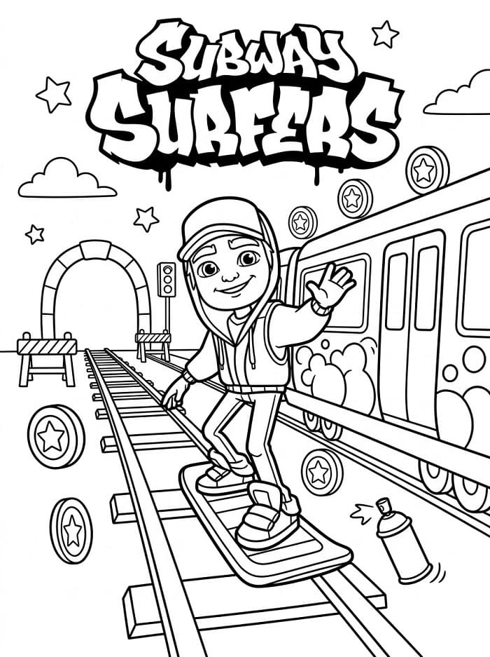 Målarbild Subway Surfers Jake