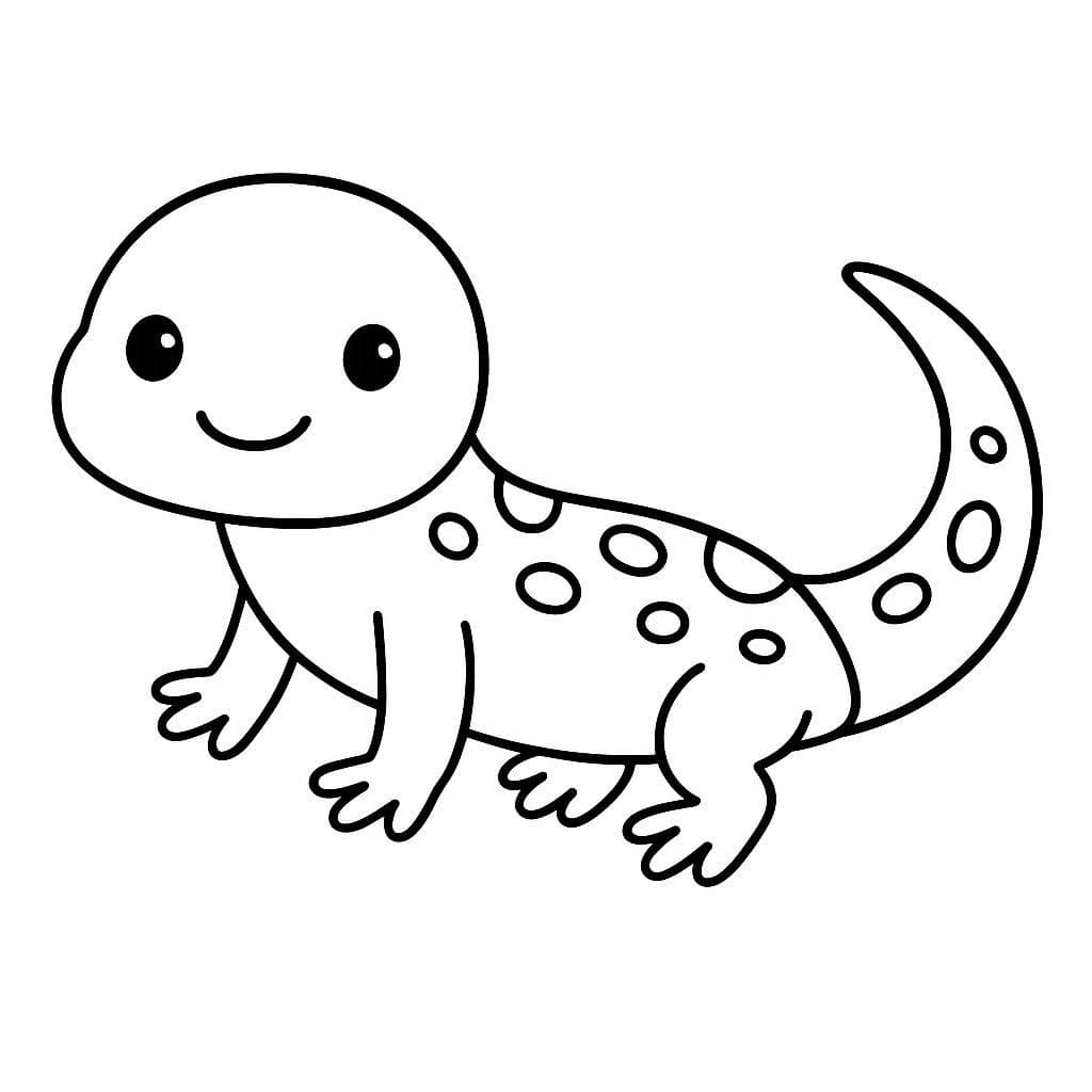 Målarbild Väldigt Söt Salamander