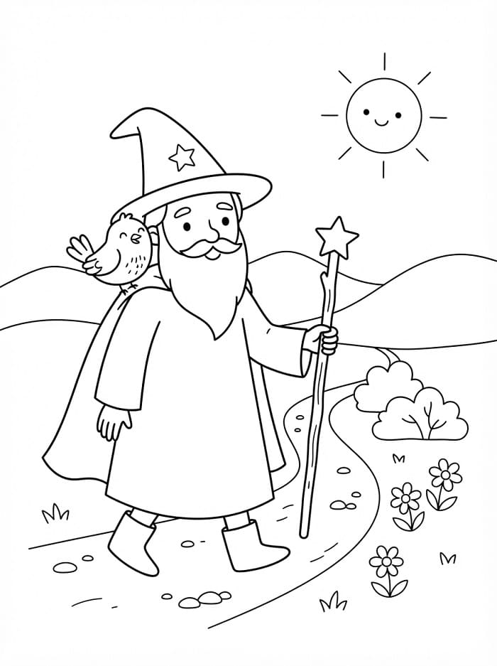 Målarbild Vandrande trollkarl