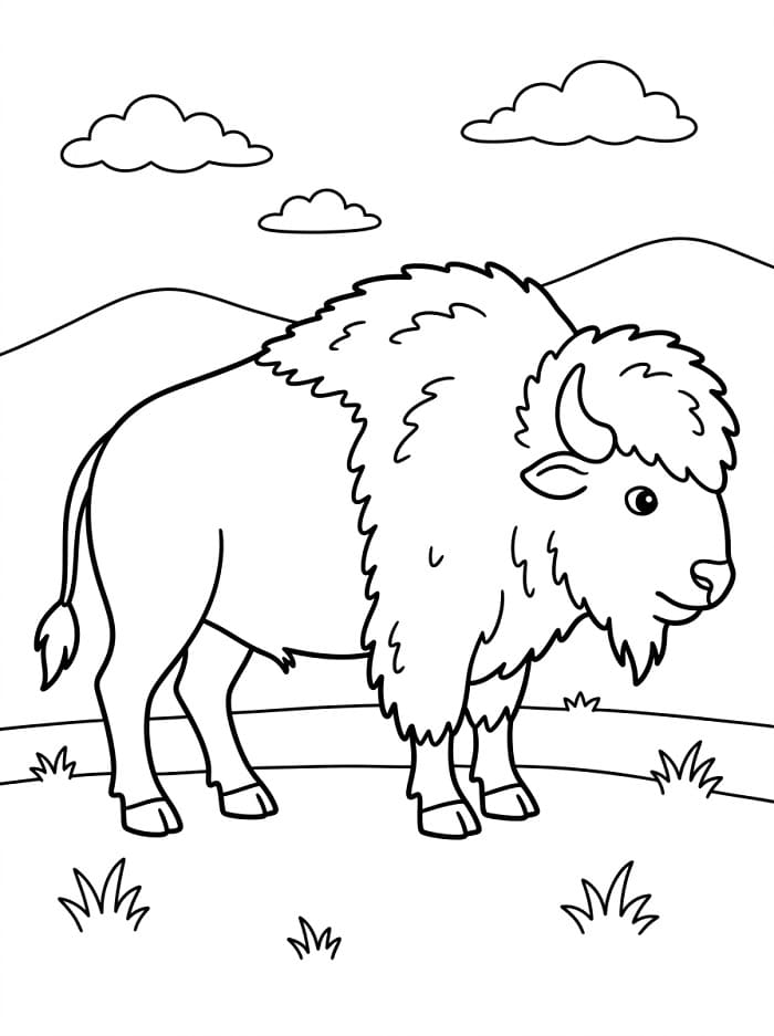 Målarbild Vanlig bison