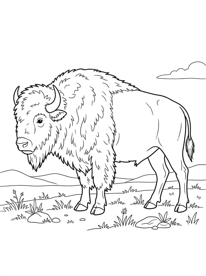 Målarbild Vild bison